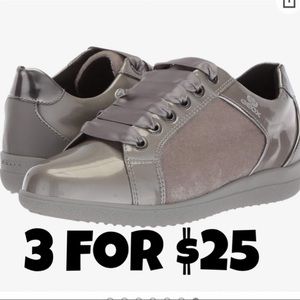 Geox Patent Gray Accent Ribbon Lace Sneakers 7